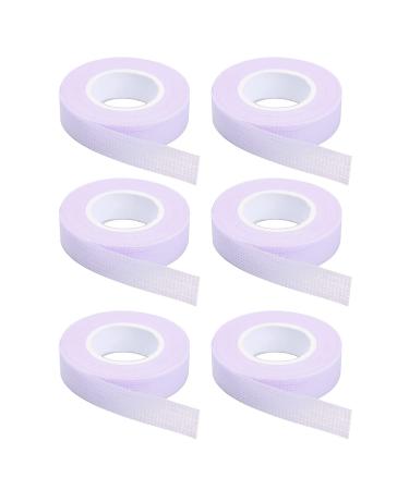 6 Rolls Eyelash Tape, JASSINS Adhesive Fabric Eyelash Tapes, Adhesive Breathable Micropore Fabric Tape for Eyelash Extension Supply,9 m/10 Yard Each Roll (Light Purple)