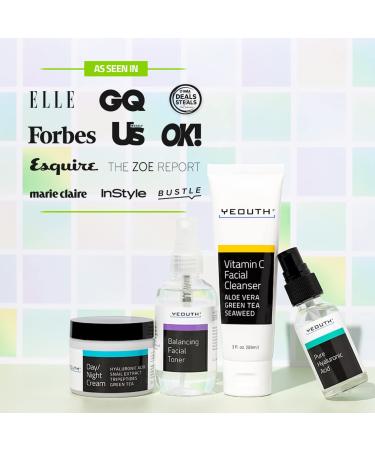 Teens Skincare Set - Vitamin C Cleanser, Toner, Hyaluronic Acid & Face Cream - Skin Care Gift Set by YEOUTH - Buy Online on GoSupps.com