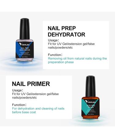 VENALISA Gel Nail Polish Set - 2Pcs 15ML Acid-Free Dehydrator & Primer for Natural Nail Prep | DIY Nail Art & Salon Quality Manicure at Home - Buy Online on GoSupps.com