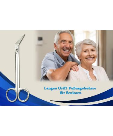 SMI 15.8cm Long Handle Toenail Scissors | Podiatrist Nail Clippers for Seniors | Stainless Steel Nail Cutters for Thick & Ingrown Nails - Buy Online on GoSupps.com