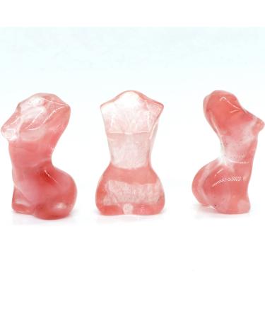 Crystals and Stones Lady Model Statue Figurines Reiki Miniature Handmade Sculpture Sex Female Body Carved Ornament Gift Living Room Decor 1pc (Color : Cherry Quartz Size : 1 PCS) 1 PCS Cherry Quartz
