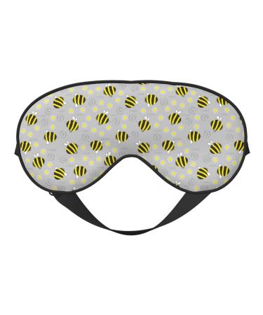 Cheerful Bumble Bees and Daisies Sleep Mask Adjustable Double -Sided Eye Mask Soft Sleeping Eye Covers for Sleeping Perfect Shading Reduce Eye Edema