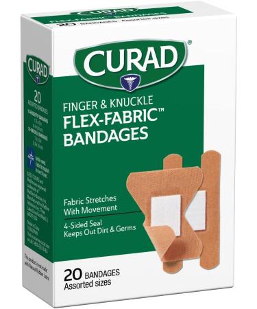 Curad Flex-Fabric Fingertip & Knuckle Bandages - 20 Count (Pack of 6) | International Shipping - Buy Online on GoSupps.com