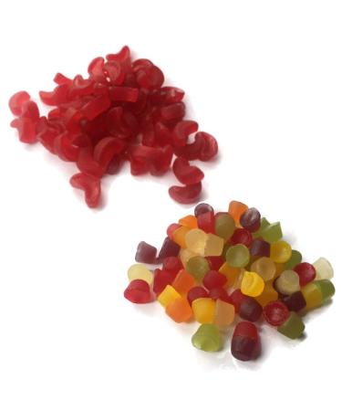 The Candy Cabin - 50/50 Squirrel Original Retro Chewy Floral Gums and Cherry Lips Sweet Shop Candy Retro (Floral Gums & Cherry Lips 400g (2 x 200g))