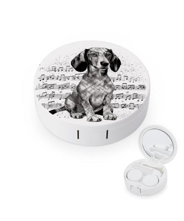 Contact Lens Case Dachshund Music Notes Print Plastic Contact Lens Case contact Lens Care Box ontact Lens Travel Box