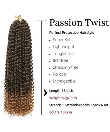 Buy Passion Twist Hair - 18 Inch Faux Locs Crochet Extensions | T27 & T1B-27# | 6 Packs Economy Bundle for International Shipping - Buy Online on GoSupps.com