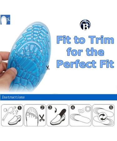 Silicone Massaging Gel Shoe Insoles | Arch Support, Pain Relief & Shock Absorption | Full Length Cushion Inserts for Men or Women (Small 5-9) - Buy Online on GoSupps.com