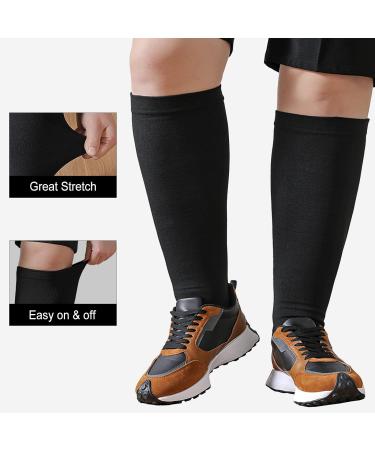 Plus Size Compression Sock For Men and Women: Graduated Compression Stockings for Support Flight Travel Running Pregnancy Sports Edema Nurses Athletic 20-30 mmHg 1Pairs Black 7XL - Buy Online on GoSupps.com
