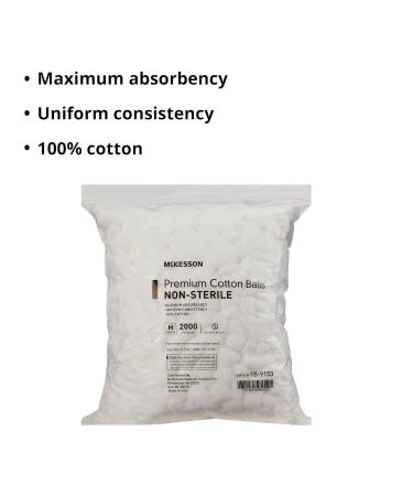 McKesson Premium Cotton Balls Non-Sterile Maximum Absorbency Medium 2000 Count - 1 Pack - Buy Online on GoSupps.com