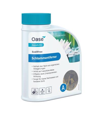 Oase 43143 Aquaactiv Sedifree mud remover 500 ml - fast and biological pond care with oxygen and bacteria removed pond sludge in the pond swimming pond garden pond koiteich fish pond - Buy Online on GoSupps.com