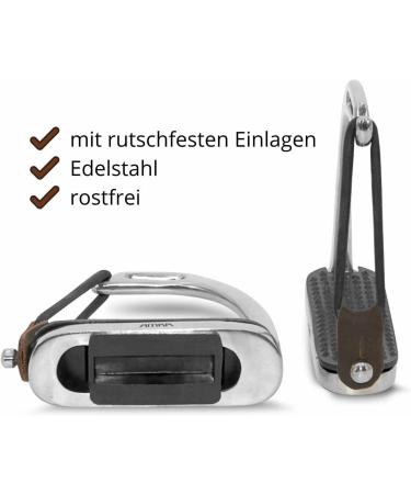 AMKA Stainless Steel Safety Stirrups - Flexible 10 cm 12 cm & 13 cm Options for Equestrian Safety | International Shipping Available - Buy Online on GoSupps.com