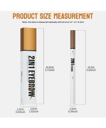 Sinye Microblading Eyebrow Pencil 2in1 DualEnd Eyebrow Pen with Gel Long Lasting Waterproof 4fork Tip Makeup Pen for Women Black Brown - Buy Online on GoSupps.com