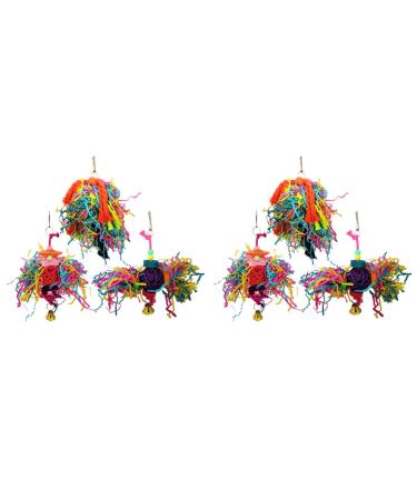 Balacoo 6 Pcs Parrot Toys Parakeet Bird Cage Wooden Toy Bird Toy Parrot Silk Balls Tool The Bird The Bell