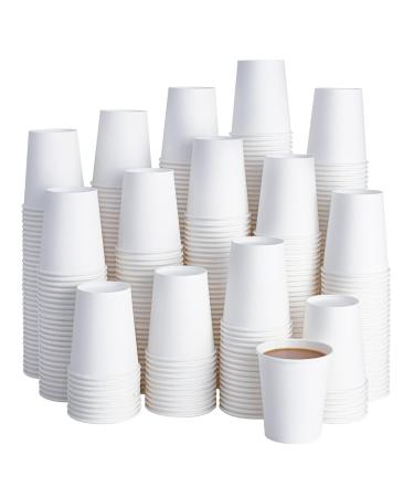 LITOPAK 400 Pack 8 oz Disposable Paper Coffee Cup, Hot/Cold Beverage Drinking Cups for Water, Paper Coffee Cups, White Paper Hot Coffee Cups, Suitable for Party, Picnic, Travel, and Events. White-8oz
