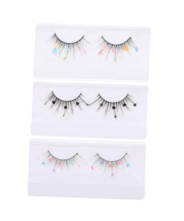 minkissy 3 Pairs False Lashes Color Lashes Colored Lashes Cluster Lashes Colored Lash Extensions Lashes for Women Natural Women Lashes Individual Lashes Eyelash Imitation Extend