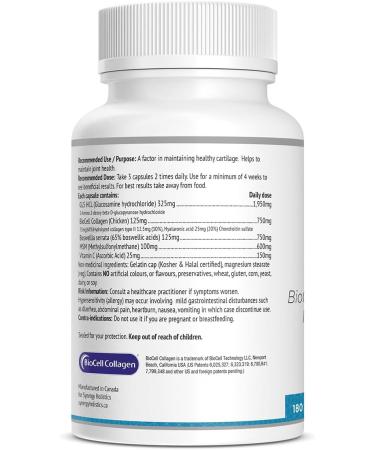 Synergy Holistics | Joint Synergy - Joint Support with BioCell Collagen - Glucosamine Chondroitin Hyaluronic Acid MSM and Boswellia - Collagen Type 2 Supplement for Joints - Enhanced Cartilage Maintenance - 180 Veg Caps - Buy Online on GoSupps.com