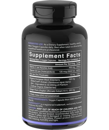 Sports Research Elderberry Complex | 60 Veggie Capsules | Immune Support - Buy Online on GoSupps.com