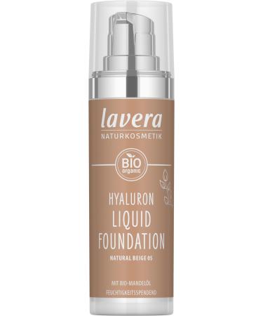 Lavera Hyaluron Liquid Foundation - Natural Beige 05 - Natural Cosmetics - Vegan - Silky Light texture - Free of mineral oil - Natural hyaluronic acid & organic almond oil - 30ml - Buy Online on GoSupps.com