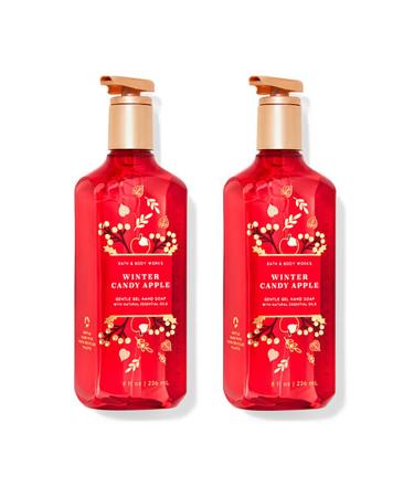 Bath & Body Works Deep Cleansing Gel Hand Soap 2 Pack 8 oz. (WInter Candy Apple) 16.0 Fl Oz