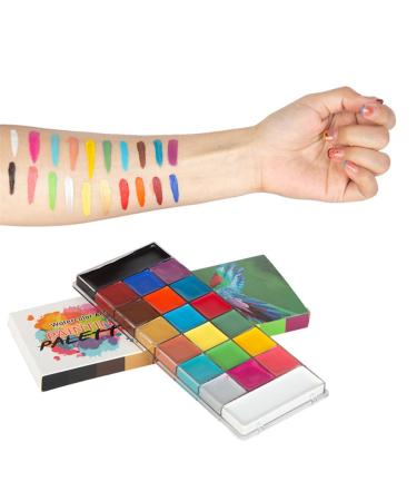 Face Painting Kit 20 Colors Face Painting Oil Paint Masquerade Festival Paint Body Painting Oil Paint Set Professional Body & Face Paint Kit