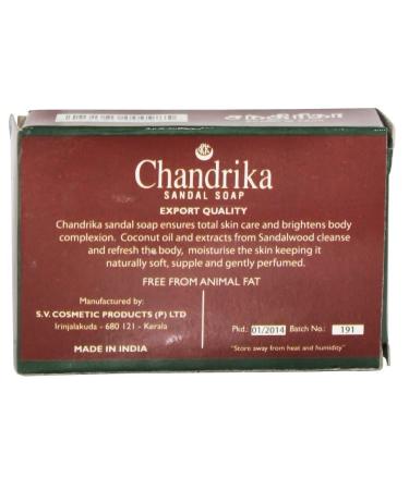 Chandrika Sandal Soap Bar - Coconut Oil and Sandalwood - Men & Women - Cleansing & Moisturizing - Face, Bath, Body Wash - Vegan Soap - 2.64 Oz (6 Pack) - Buy Online on GoSupps.com