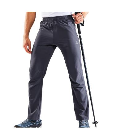 Haimont Men's Lightweight Hiking Stretch Pants, Outdoor Quick Dry Nylon Pants with Zipper Pockets, UPF50 & Water Resistant Odyssey Grey X-Large