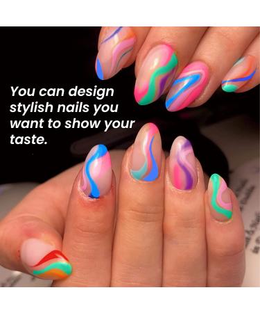 Hearnfox Nail Art Pen 3D Graffiti Drawing Dotting Paint Waterproof Polish Marker DIY Decor - Blue - Buy Online on GoSupps.com