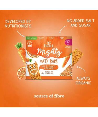Piccolo Organic Oaty Bars Carrot & Orange 1 Year+ Toddler Snack - 120g - Buy Online on GoSupps.com