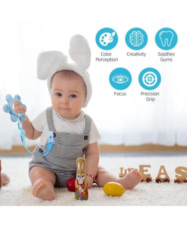 Vicloon Baby Teething Toy | BPA-Free Silicone Teether for Boys & Girls | Easy-to-Hold Rudder Design | Chewlery | Blue - Buy Online on GoSupps.com