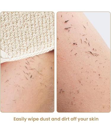 Buy 2-Piece Peeling Gloves & Shower Sponge Set | Hemp & Linen Body Scrub Tools - Double-Sided Massage for Exfoliation - Beige - Buy Online on GoSupps.com