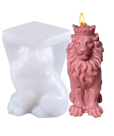 3D Skull Candle candle shape made of silicone handmade resin shape with lion lion desk decor silicone form 3d resin epoxy watering shape for candle production soap production (Lion)