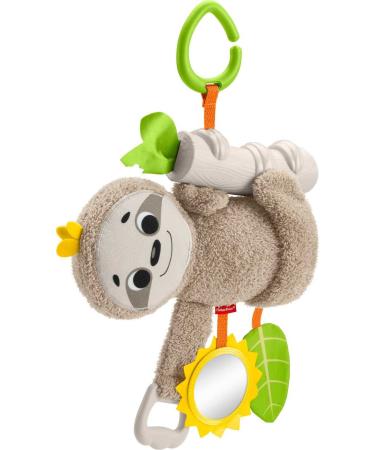 Fisher-Price Baby Toy Slow Much Fun Stroller Sloth With Motion & Sensory Details For Newborn Take-Along Play