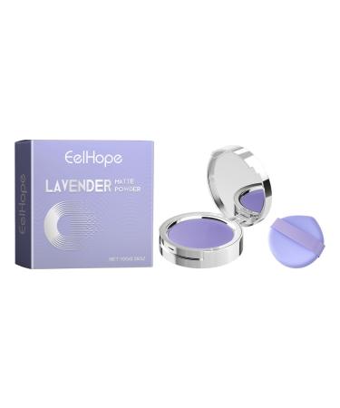 Lavender Matte Powder Oil Control Lavender Matte Powder Mattifying & Oil Absorbing Setting Powder Long-Lasting Blurs Imperfections Powder with Mini Powder Puff 0.35 oz