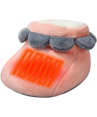 Brojaq Heated Foot Warmer - Washable Slipper Style Rechargeable Cold Weather Accessory for Work Read Travel - Cozy Pink Comfort - Buy Online on GoSupps.com