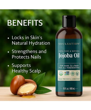 Organic Jojoba Oil for Skin Hair & Face (16oz) | 100% Pure Natural Cold Pressed | Organic for Skin Hair Face 100% Pure Natural 16 Fl Oz (Pack of 1) - Buy Online on GoSupps.com