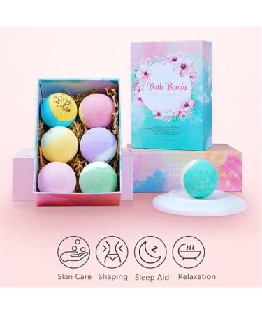 Y-KINZ Bath Bombs Gift Set 6 Pieces Foam Bath Bombs Vegetarian Bath Bombs Rich in Essential Oils Moisturizes Dry Skin Gifts for Women Mom Girlfriend - Buy Online on GoSupps.com