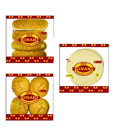 KINAKI Unflavored Pizza Base Hot Dog Bread & Burger Bun Set - 8 Inch Size for Tasty Homemade Pizzas & Burgers.Freshly Baked. Direct From Factory To Your Home. 400 Grams