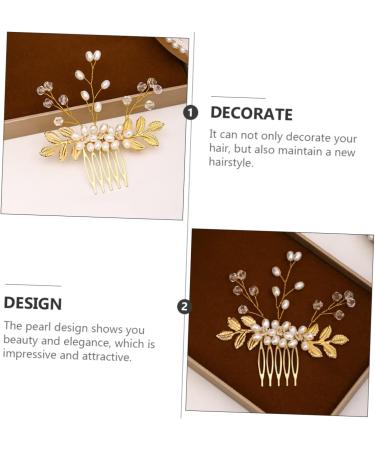FRCOLOR Hair Accessories Comb Golden Hair Accessories Pearl Headband Gold Trim Hair Accessories For Wedding Braided Headband Women Headdress Wedding Bridal Hair Comb Comb For Bride - Buy Online on GoSupps.com