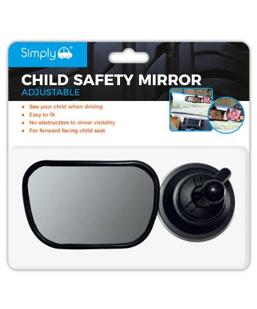 Simply BSM01 Adjustable Baby/Child Safety Car Mirror 43 x 80 mm for Forward Facing Child Seat Increase Visibility Universal Easy To Fit & Remove