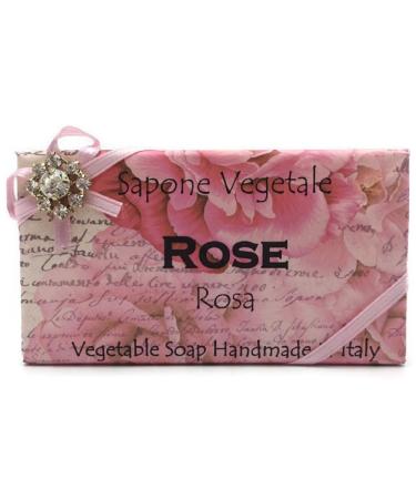 Alchimia Jeweled Rose Vegetable Soap Handmade In Italy - 10.5 oz Soap Bar