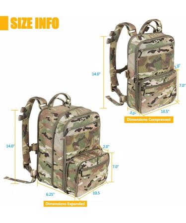 KRYDEX Tactical Expandable Military MOLLE Backpack - Multicam | Ideal for Travel, Hiking & Hunting - Buy Online on GoSupps.com