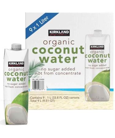 Kirkland Signature Organic Coconut Water Palm Tree No Sugar Carton Pack 9x1Litre - Buy Online on GoSupps.com