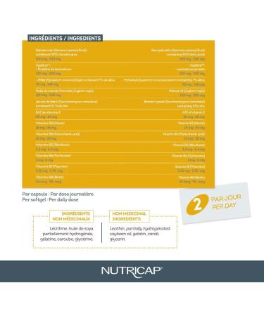 NUTRISANTE Nutricap for Men Hair Growth Advanced Formula - Hair Vitality and Strength for Men - Natural Walnut Oil Whey Saw Palmetto Horsetail extract Biotin - 120 capsules - 2 Months Treatment - Buy Online on GoSupps.com