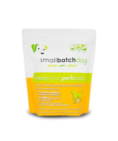 Smallbatch Pets Freeze-Dried Premium Raw Food Diet for Dogs, Pork Recipe, 14 oz, Made in The USA, Organic Produce, Humanely Raised Meat, Hydrate and Serve Patties, Single Source Protein, Healthy