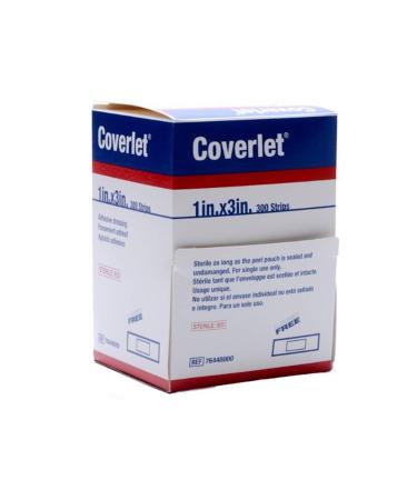 BSN Medical Coverlet Latex-Free Fabric Strip Adhesive Bandage  1 x 3 Rectangular Strips  300 Per Box  Wound Care for Cuts and Scrapes  Sterile - Buy Online on GoSupps.com