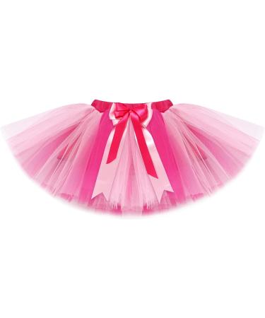 FYMNSI Baby Girl 1st Birthday Outfit Set - Flower Printed Romper, Tutu Skirt and Crown Headband in Hot Pink - Buy Online on GoSupps.com