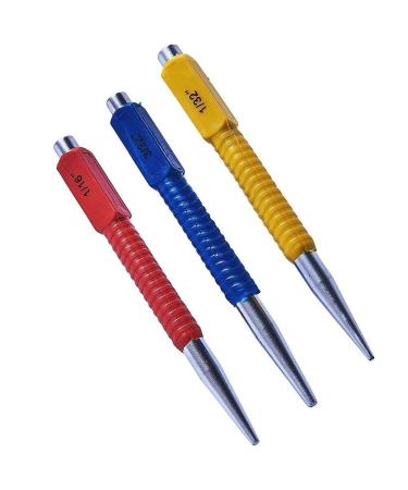 Mr Gadget Solutions 3pc Color Coded Nail Punch Set 1/32'' 1/16'' 3/32'' 1.5/2/3mm Bright & Panel Pins - Buy Online on GoSupps.com