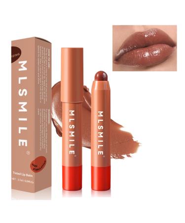 6 Colors Tinted Moisturizing Lip Balm Lipstick Crayon Long-Lasting Creamy Lipstick Hydrating Glow Lip Balm Natural Gloss Finish High Pigmented Nude Lip Stick Vegan Tinted Chapstick For Women (01#)