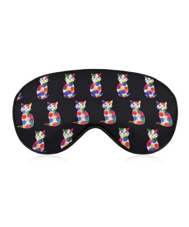 Cat Pattern1 Sleep Mask Eye Cover for Sleeping Blindfold with Adjustable Strap Blocks Light Night Travel Nap for Men Women
