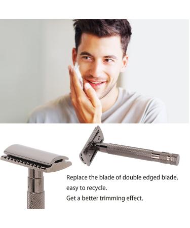 Double Sided Manual Beard Trimmer Set | Reusable Alloy Safety Trimmer with Stand - International Shipping Available - Buy Online on GoSupps.com
